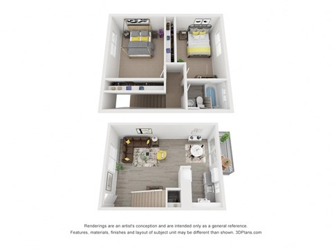 Brittany Square Apartments Two Floor Floor Plan